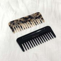 Peignes plats en acétate minimalistes et tendance CHUJIAN, peigne à cheveux haut de gamme effet écaille de tortue, brosse démêlante quotidienne de luxe avec logo en feuille d'or