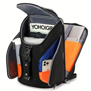 Sac à dos d'affaires tendance pour hommes, imperméable, à double épaule, grande capacité, pour voyage, multifonctionnel, antivol, sac pour ordinateur portable, USB - Product Image 3