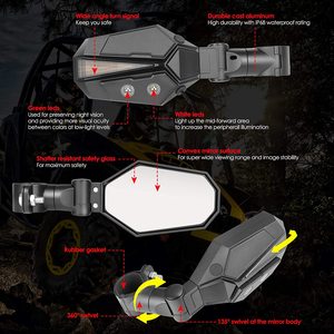 Led UTV offroad Side View ánh sáng gương Kit Side View gương Trắng + Xanh + Vàng chuyển hướng ánh sáng - Product Image 5