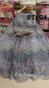 ชุดแต่งกายบอลลีวู้ดตาข่ายเนื้อนิ่มสำหรับผู้หญิงพิมพ์ลายเรียงตามลำดับน้ำหนักเบาจากดีไซเนอร์สำหรับผู้หญิงสไตล์ดั้งเดิม - Product Image 5