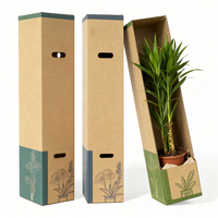 Emballage de plantes en carton ondulé personnalisé en papier kraft, emballage rigide pour l'expédition de la végétation