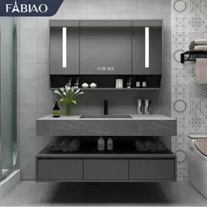 FABIAO salle de bain 현대 가구 벽 마운트 세면기 욕실 캐비닛 미러 세면대 콤보 캐비닛