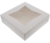 Scatole per Torte Kraft 10x10x3 Pollici con Finestra Ondulata, Confezioni Usa e Getta per Torte, Biscotti, Torte, Cupcake e Pasticceria