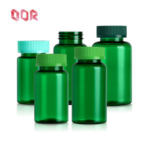 Wholesale GMP Manufacture Supply 120ML 150ml 200ml Green <b>Capsule</b> <b>Pill</b> Medicine Use PET Plastic Bottle Wtih Metal Cap - Product Image 1