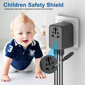 3.4A 17W 3 USB C & 1 USBA 듀얼 10A 융합 국제 플러그 어댑터 범용 여행 어댑터 전세계 여행 어댑터 - Product Image 6