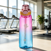 Bouteille en plastique Tritan+PP sans BPA de qualité alimentaire, étanche, avec options de parfum, prête pour le camping, isolation thermique et couvercle à ouverture rapide