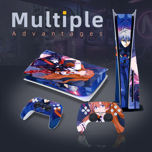 Juego de pegatinas de vinilo para PS5 con diseño de anime Eva para la cubierta del control de la consola de juegos - Product Image 1