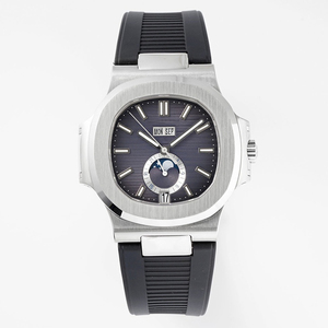 Relojes de diseño de lujo para hombre, reloj mecánico automático con esfera azul, fase lunar, calendario anual, correa de caucho, reloj de pulsera - Product Image 1