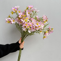 C176 Buket Bunga Krisan Taman Cosmos Multi-Head Buatan Tangan dari Sutra, Bunga Gerbera Palsu Realistis Ramah Lingkungan untuk Thanksgiving