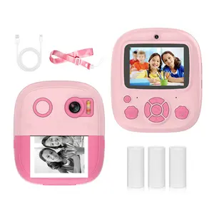 Câmera P5 para crianças, câmera de impressão instantânea sem tinta para crianças, vídeo digital selfie 1080P, presente de aniversário de Natal para meninos e meninas