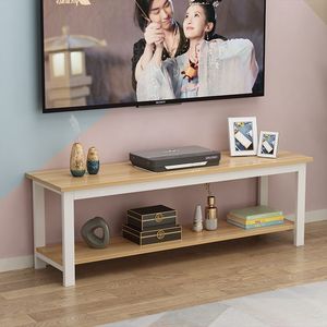 Soporte de TV de Acero y Madera con Estante de Almacenamiento, Diseño Moderno y Sencillo para Sala de Estar - Product Image 3
