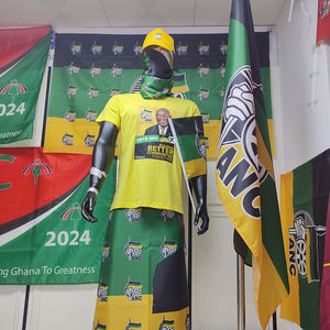 Suministro de fábrica Gahumi, gran oferta, camiseta de Sudáfrica, Campaña de impresión personalizada, camiseta de campaña electoral ANC de Sudáfrica - Product Image 5