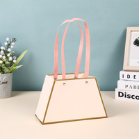Boîte d'emballage pliable pour fleurs en gros avec poignée, portable, écologique, recyclable, boîte cadeau haut de gamme pour bouquets