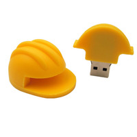 Clés USB personnalisées en forme de casque pour une exposition sur l'industrie pétrolière et gazière