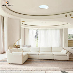 Set Sofa Seksional Modern yang Dapat Dibalik Bentuk-U Modular Berlapis Kain Desain Modern Furnitur Sofa Seksional - Product Image 3