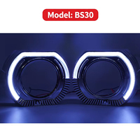 Projecteurs LED Angel Eye Halo Rings IDISON BS30 Crystal 3 pouces avec couvercle optique 5D, lentille de projecteur 12V pour voitures et SUV de style BMW