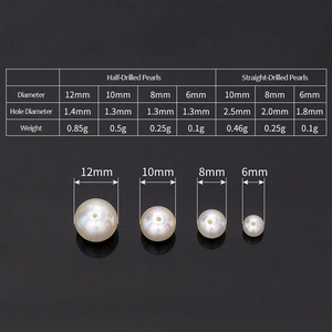 PE075 Beige ABS perla perforada DIY collar accesorios gran agujero cuentas ropa equipaje Decoración Accesorios <span class=keywords><strong>de</strong></span> plástico - Product Image 4