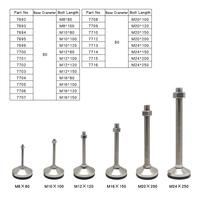 Supports de nivellement 80P-M20*200 niveleur de levage réglable à pied de nivellement robuste pour profilé à fente en T/établi #7712