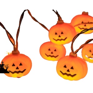 Battery Operated Ghost Pumpkin LED <b>String</b> Lights Halloween Garland for Festive Holiday Party Decorations - Product Image 1