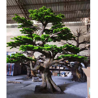 Grand sapin bonsaï artificiel écologique en fibre de verre de 3.5m en plastique durable avec utilisation intérieure et extérieure en bois véritable