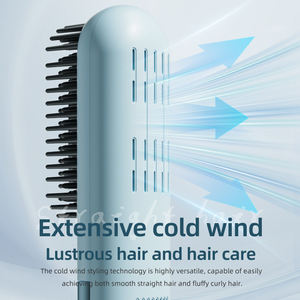 فرشاة فرد الشعر الكهربائية الصغيرة المحمولة، مشط تمليس الشعر لاسلكي يعمل بمنفذ USB مع تسخين سريع وهواء ساخن، مثالية للسفر والاستخدام المنزلي - Product Image 3