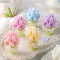 Lilin Mini Buket Tulip Lintas Negara DIY Buatan Tangan Hadiah Pernikahan Mewah Hari Valentine Lilin Campuran Kedelai