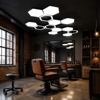 Plafonnier LED modulaire hexagonal, panneau lumineux pour l'éclairage intérieur des salons de coiffure