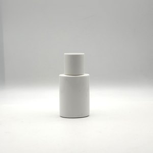 Bouteille ovale personnalisée en HDPE de 30 ml pour crème solaire, fond de teint, crème BB, emballage blanc avec bouchon à vis cylindrique - Product Image 1
