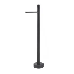 Alto e moderno pavimento free standing rubinetti per lavello nero freestanding rubinetto miscelatore del bacino