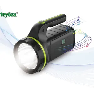 Searchlight Hot Selling Rechargeable Emergency Led Flashlight Handheld Searchlight With Power Bank Multifunction Solar Spotlight With Radio