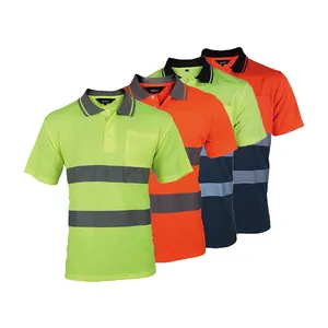 Logo personalizzato camicie riflettenti di sicurezza ad alta visibilità uniforme di sicurezza riflettente Polo di sicurezza ad alta visibilità