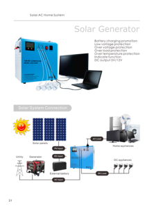 1500W 2 pièces 300W panneau solaire 2 pièces 200AH batterie hors réseau système de générateur solaire pour lumière ordinateur TV ventilateur réfrigérateur - Product Image 5