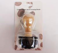 Accessoires à café, brosse de nettoyage pour bol à poudre de machine à café avec manche en bois
