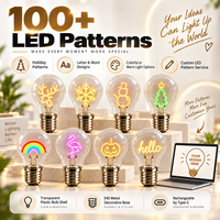 Ampoule LED Cœur Arc-en-ciel Type Edison à Prix d'Usine, Alimentée par Batterie Rechargeable USB-C, Décorative Résidentielle, Idéale comme Cadeau