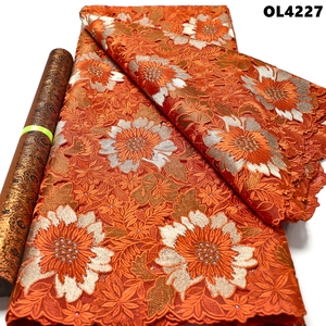 Vải ren organza cao cấp Hàn Quốc đính đá, vải ren thêu làm váy cưới, quần áo nữ dự tiệc - Product Image 2