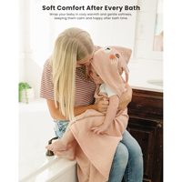 Serviette de bain à capuche pour bébé, 4 couches, tissu froissé, couleur unie, capuche animale, couverture absorbante, respirante, multifonctionnelle