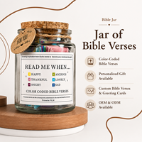 Bocal de versets bibliques avec boîte – Vente en gros – « Lis-moi quand… » – Promesses bibliques inspirantes – Cadeaux chrétiens personnalisés pour enfants et mamans