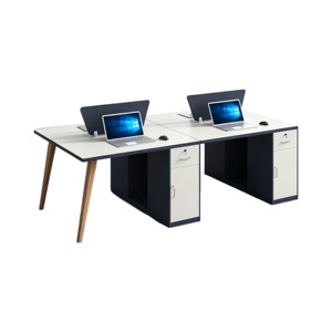 Modular Wooden Home Office Apartment <b>Workstation</b> Set with Storage Cabinet MDF Construction Freestanding Computer Desk - Product Image 1