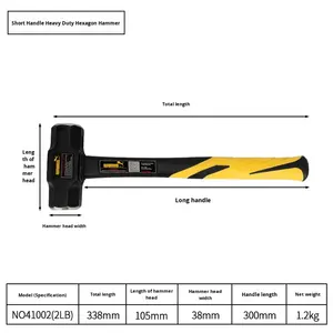 <span class=keywords><strong>Marteau</strong></span> <span class=keywords><strong>de</strong></span> démolition pour <span class=keywords><strong>maçon</strong></span> Weili Shi, tête octogonale carrée, robuste, avec manche en plastique - Product Image 1