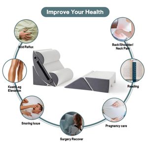 Almohada de Soporte Lumbar Multifuncional de Espuma Viscoelástica para Sentarse, Apoyo para Piernas, Alivio de la Apnea del Sueño - Posiciones Ortopédicas Ajustables - Product Image 2