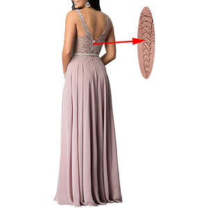 V-neck Sleeveless Chiffon Bridesmaid Dress A-Line Long Purple Wedding Banquet Gown - Product Image 2