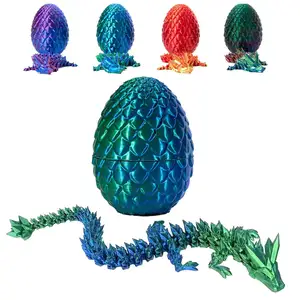 Mystery Egg Crystal Executive Dragon Fidget Desk Toys Fidget Toy 3D Impreso Huevos de dragón articulados con Dragón en el interior