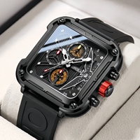 Montre chronographe à quartz ONOLA 6831 carrée 44 mm pour homme, boîtier en alliage, luxe, mode, affaires, sport