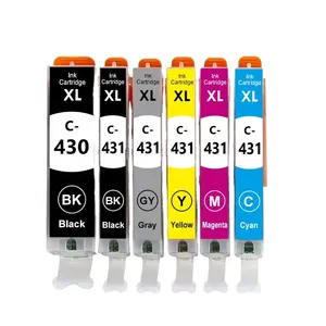 HESHUN PGI 430 CLI 431 Cartridge tinta InkJet kompatibel Premium untuk Printer Canon PIXMA TS8740 TS8750 TS8751