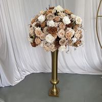 Décoration florale de mariage faite à la main ML, magnifique centre de table en fausses fleurs de soie blanches, brunes et beiges de 1,5 m pour Pâques, Noël et la rentrée scolaire