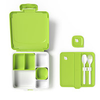 Boîte à lunch bento carrée en plastique de qualité alimentaire, multi-niveaux, étanche, micro-ondable, portable et hermétique pour enfants, étudiants et usage au bureau