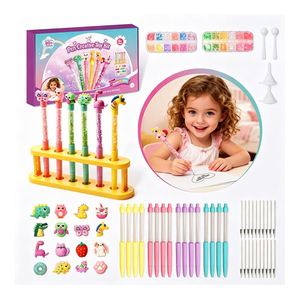 Back to School DIY <b>Pen</b> Set Quicksand <b>Glitter</b> Fillers Creative Learning Toy Children Craft Supplies Gift Box Present - Product Image 1