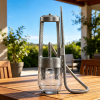 Chichas de luxe personnalisées en verre borosilicate et métal aluminium, design Arguile, ensemble complet