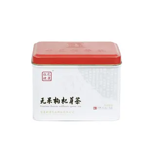 カスタムホリデーメタル空ポップコーン缶写真洗練された中国の長方形キャンディーティーホワイト缶ジャー缶サプライヤー