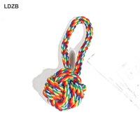 Jouet à mâcher durable en corde de coton arc-en-ciel pour chien avec nœuds, écologique, tailles assorties pour le nettoyage des dents des chiots et les jeux de traction